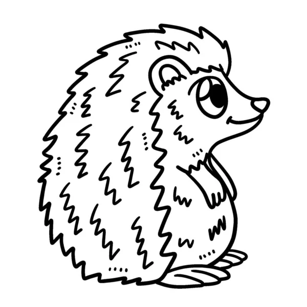 Cute Funny Coloring Page Baby Hedgehog Provides Hours Coloring Fun — 스톡 벡터