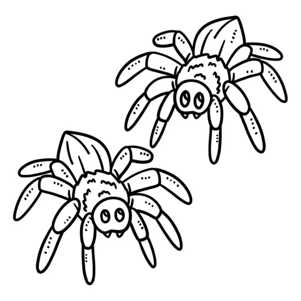 Cute Funny Coloring Page Baby Spider Provides Hours Coloring Fun — Image vectorielle