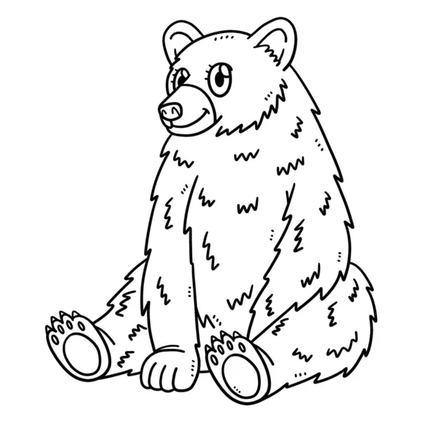 Una Simpatica Divertente Pagina Colorare Mother Bear Fornisce Ore Divertimento — Vettoriale Stock