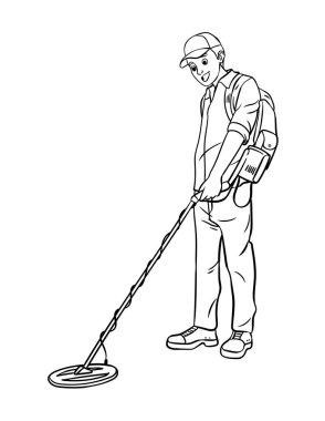 Metal dedektörünün sevimli ve komik renkli sayfası. Çocuklar için saatlerce boyama eğlencesi sağlıyor. Renk, bu sayfa çok kolay. Küçük çocuklar ve yeni yürümeye başlayanlar için uygun..