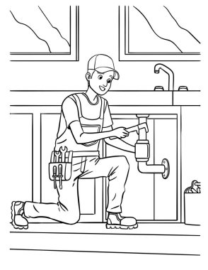 Tesisatçı 'nın şirin ve komik renkli bir sayfası. Çocuklar için saatlerce boyama eğlencesi sağlıyor. Renk, bu sayfa çok kolay. Küçük çocuklar ve yeni yürümeye başlayanlar için uygun..
