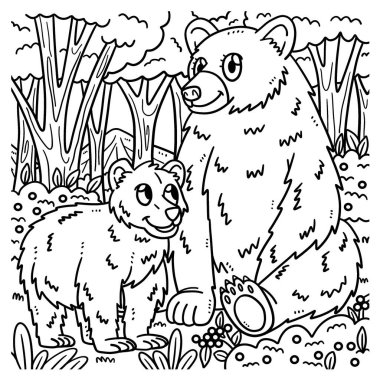 Anne Ayı ve Bebek Ayı 'nın sevimli ve komik renkli bir sayfası. Çocuklar için saatlerce boyama eğlencesi sağlıyor. Renk, bu sayfa çok kolay. Küçük çocuklar ve yeni yürümeye başlayanlar için uygun..