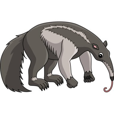 Bu karikatür parçası dev bir karınca avcısı hayvan çizimini gösteriyor..