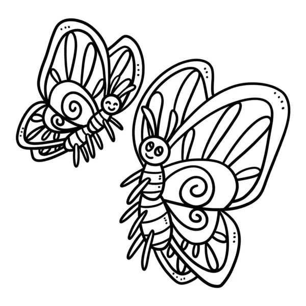 Cute Funny Coloring Page Baby Butterfly Provides Hours Coloring Fun — Image vectorielle