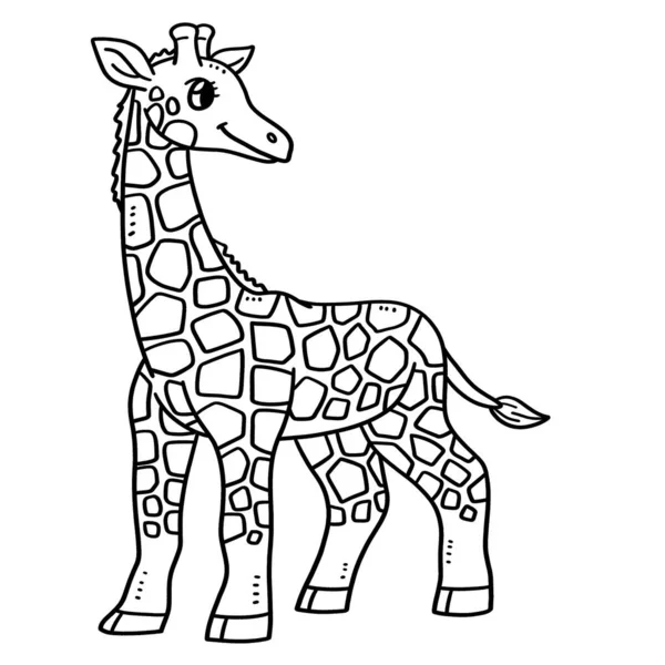 Cute Funny Coloring Page Mother Giraffe Provides Hours Coloring Fun — Stock Vector