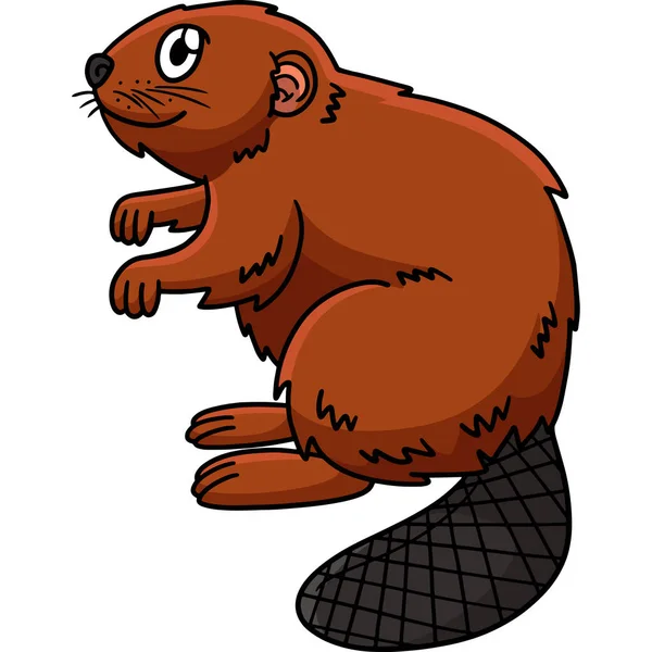 Αυτό Κλιπ Κινουμένων Σχεδίων Δείχνει Μια Απεικόνιση Beaver — Διανυσματικό Αρχείο