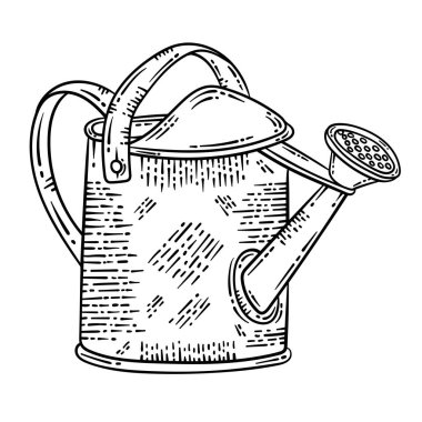 A cute and beautiful coloring page of a watering can. Provides hours of coloring fun for adults.