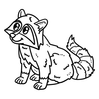 A cute and funny coloring page of a Baby Racoon. Provides hours of coloring fun for children. Color, this page is very easy. Suitable for little kids and toddlers.