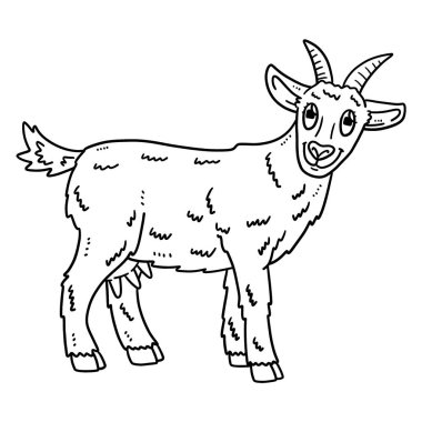 A cute and funny coloring page of a Mother Goat. Provides hours of coloring fun for children. Color, this page is very easy. Suitable for little kids and toddlers.