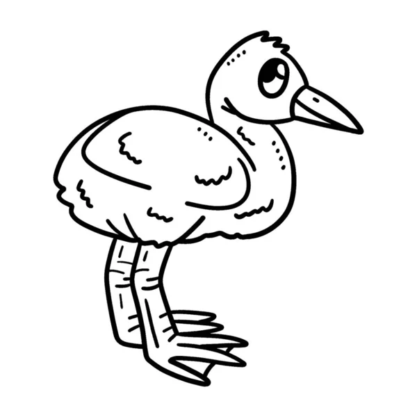 Μια Χαριτωμένη Και Αστεία Σελίδα Χρωματισμού Ενός Baby Flamingo Παρέχει — Διανυσματικό Αρχείο