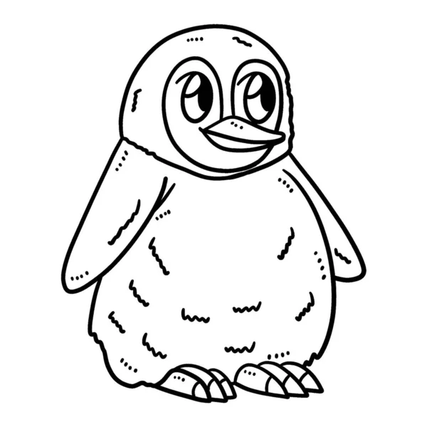 Cute Funny Coloring Page Baby Penguin Provides Hours Coloring Fun — Vector de stock