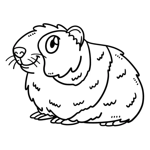 Cute Funny Coloring Page Baby Guinea Pig Provides Hours Coloring — Image vectorielle