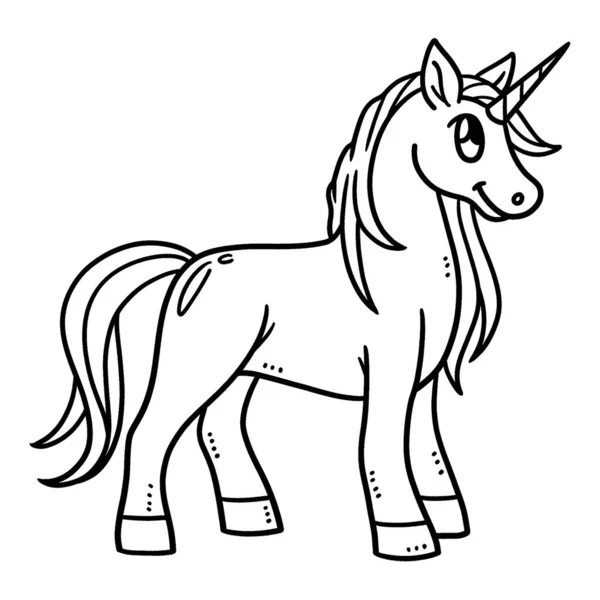 Cute Funny Coloring Page Baby Unicorn Provides Hours Coloring Fun — Vettoriale Stock