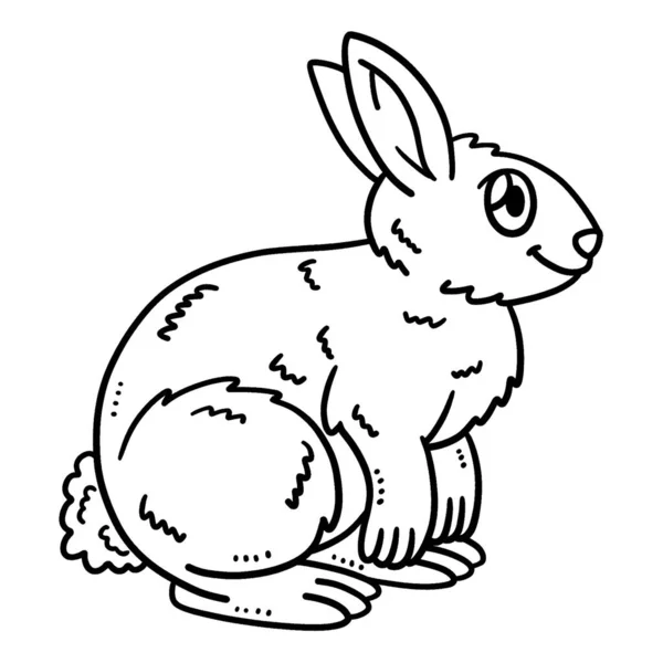 一只小兔子的可爱有趣的彩色页面 为孩子们提供几个小时的彩色娱乐 这一页很容易 适用于幼儿及幼儿 — 图库矢量图片