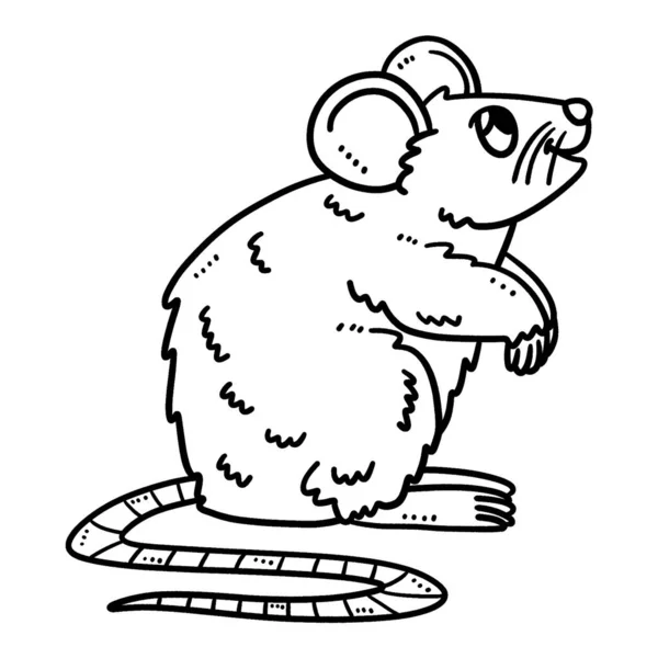 Cute Funny Coloring Page Baby Mouse Provides Hours Coloring Fun — Image vectorielle