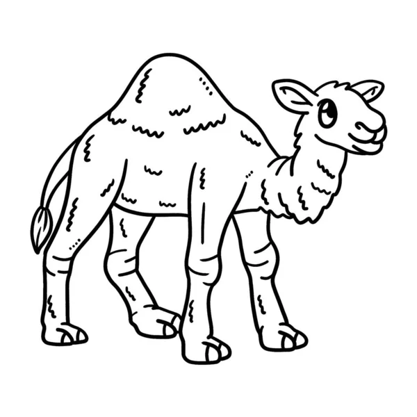 Cute Funny Coloring Page Baby Dromedary Provides Hours Coloring Fun — Stockový vektor