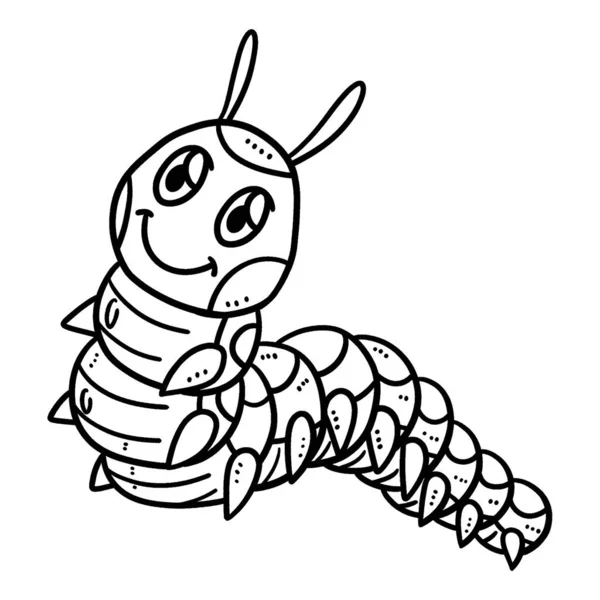 Cute Funny Coloring Page Baby Caterpillar Provides Hours Coloring Fun — Vector de stock