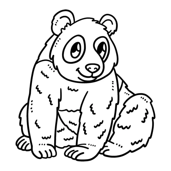 Cute Funny Coloring Page Baby Panda Provides Hours Coloring Fun — Image vectorielle