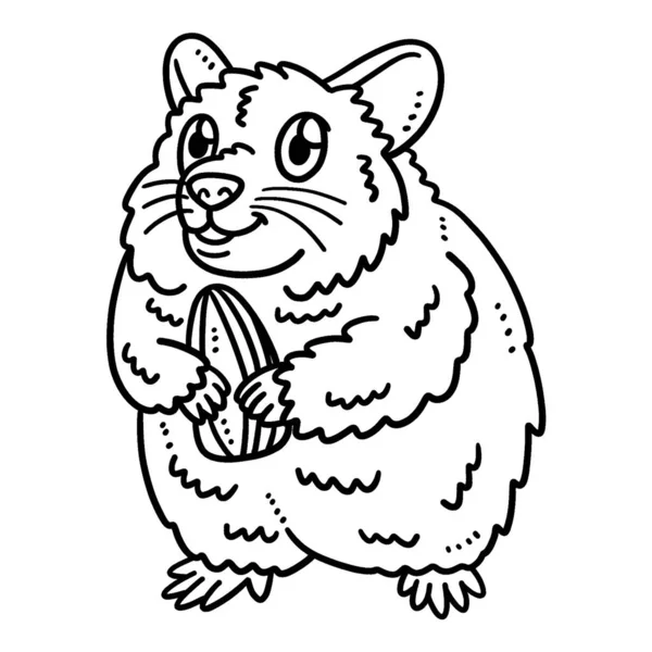Μια Χαριτωμένη Και Αστεία Σελίδα Χρωματισμού Ενός Baby Hamster Παρέχει — Διανυσματικό Αρχείο
