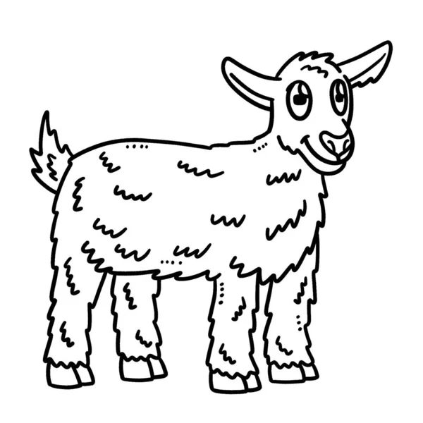 Cute Funny Coloring Page Baby Goat Provides Hours Coloring Fun — Image vectorielle