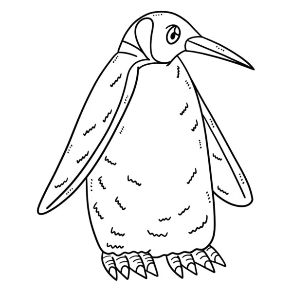 Cute Funny Coloring Page Mother Penguin Provides Hours Coloring Fun — Vetor de Stock