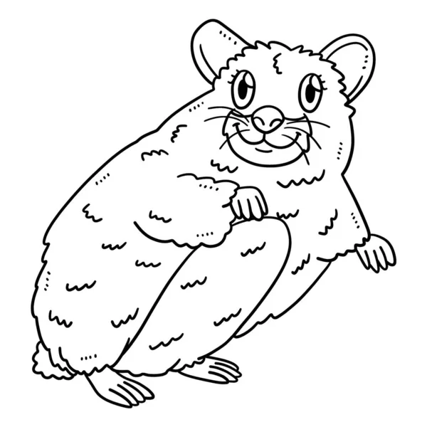 Cute Funny Coloring Page Mother Hamster Provides Hours Coloring Fun — Vector de stock