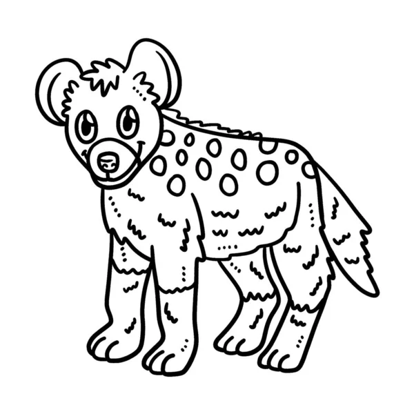 Μια Χαριτωμένη Και Αστεία Σελίδα Χρωματισμού Ενός Baby Hyena Παρέχει — Διανυσματικό Αρχείο