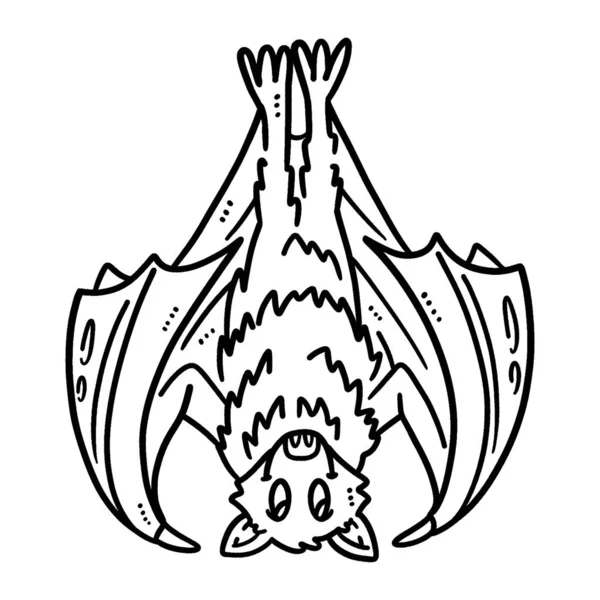 Cute Funny Coloring Page Baby Bat Provides Hours Coloring Fun — Vettoriale Stock