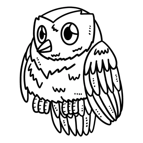 Cute Funny Coloring Page Mother Owl Provides Hours Coloring Fun — Stock Vector