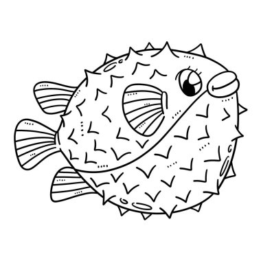 A cute and funny coloring page of a Mother Pufferfish. Provides hours of coloring fun for children. Color, this page is very easy. Suitable for little kids and toddlers.