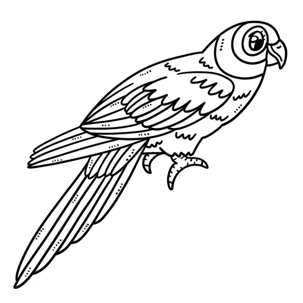 Cute Funny Coloring Page Mother Parrot Provides Hours Coloring Fun — Stock Vector