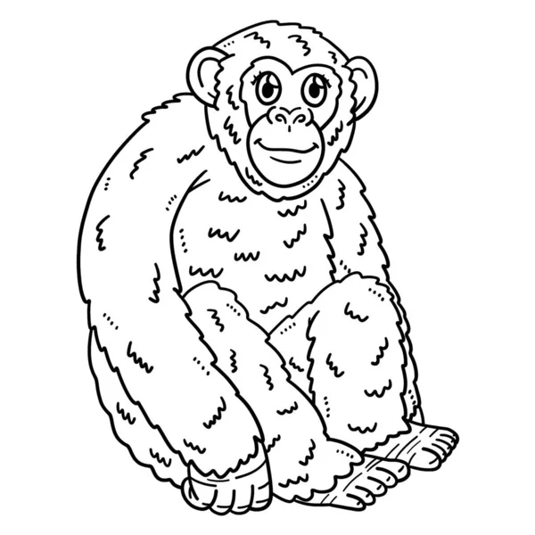 Cute Funny Coloring Page Mother Chimpanzee Provides Hours Coloring Fun — 스톡 벡터