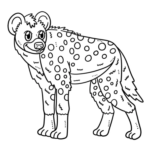 Cute Funny Coloring Page Mother Hyena Provides Hours Coloring Fun - Stok Vektor