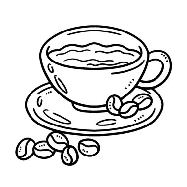 A cute and funny coloring page of a Coffee Cup, and Coffee Beans. Provides hours of coloring fun for children. Color, this page is very easy. Suitable for little kids and toddlers.