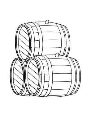 A cute and funny coloring page of a Barrels Stock. Provides hours of coloring fun for children. Color, this page is very easy. Suitable for little kids and toddlers.