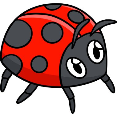 This cartoon clipart shows a Spring Ladybug illustration.