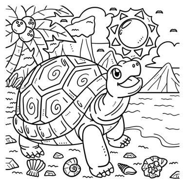 A cute and funny coloring page of Tortoise Playing. Provides hours of coloring fun for children. Color, this page is very easy. Suitable for little kids and toddlers.