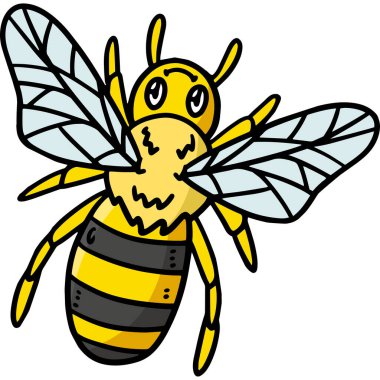 This cartoon clipart shows a Spring Bee illustration.