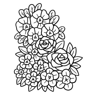 A cute and funny coloring page of Rose Flower. Provides hours of coloring fun for children. Color, this page is very easy. Suitable for little kids and toddlers.