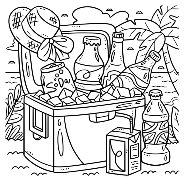 一个可爱和有趣的彩色页面夏季饮料在冰凉 为孩子们提供几个小时的彩色娱乐 这一页很容易 适用于幼儿及幼儿 — 图库矢量图片