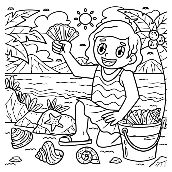 A cute and funny coloring page of Child Collecting Sea Shells. Provides hours of coloring fun for children. Color, this page is very easy. Suitable for little kids and toddlers.
