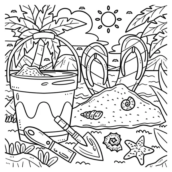 A cute and funny coloring page of Sand Castle Tools. Provides hours of coloring fun for children. Color, this page is very easy. Suitable for little kids and toddlers.