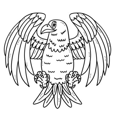A cute and funny coloring page of American Eagle. Provides hours of coloring fun for children. Color, this page is very easy. Suitable for little kids and toddlers.