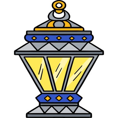 This cartoon clipart shows a Ramadan Lantern illustration. 