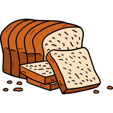 This cartoon clipart shows a Ramadan Slice Loaf Bread illustration. 