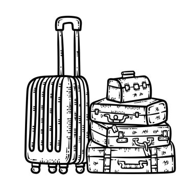 A cute and beautiful coloring page of a Travel Suitcase. Provides hours of coloring fun for adults.