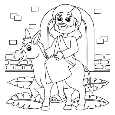 Pazar günü İsa 'nın şirin ve komik renkli sayfası. Çocuklar için saatlerce boyama eğlencesi sağlıyor. Renk, bu sayfa çok kolay. Küçük çocuklar ve yeni yürümeye başlayanlar için uygun..