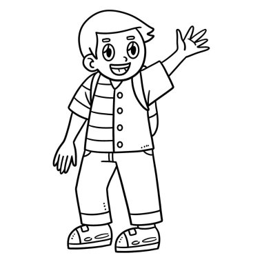 Mutlu bir öğrenci için sevimli ve komik bir boyama sayfası. Çocuklar için saatlerce boyama eğlencesi sağlıyor. Renk, bu sayfa çok kolay. Küçük çocuklar ve yeni yürümeye başlayanlar için uygun..
