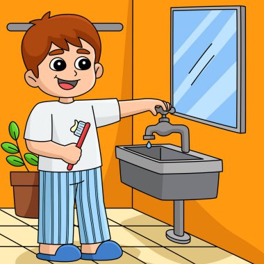 Bu karikatür, Suyu Koruyan Bir Çocuk 'u gösteriyor..