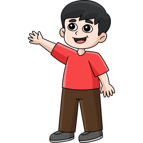 Questo Cartone Animato Clipart Mostra Happy Boy Illustrazione — Vettoriale Stock